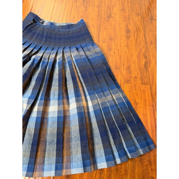 VTG Pendleton Wool Turnabout Reversible Skirt Womens SZ W24" L 30" Blue/Green XS - Picture 3 of 10